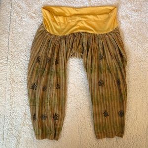 Unisex Boho, Harem Pants with Drawstring Waist from Ghana